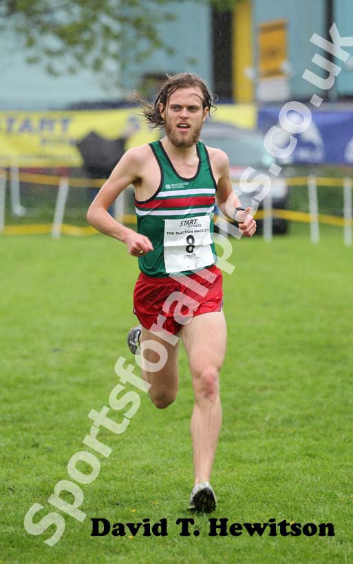 Daniel Bradford (Sale Harriers) finishing the 2012 Blaydon Races on June 9th.